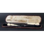 VICTORIAN STEEL AND IVORY MOUNTED CARVING SET, by Joseph Rogers and Sons, Cutlers to Her Majesty,