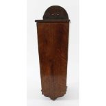 OAK CANDLE BOX 18th century, of tapering form, height 42cm