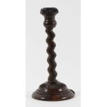 UNUSUAL 'STACKED COIN' CANDLESTICK probably 19th century, with spiral 'stacked coin' stem and