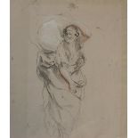 FIVE WATERCOLOURS AND DRAWINGS to comprise `A Woman Sleeping`, by a follower of Thomas Gainsborough,