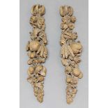 PAIR OF CARVED WOOD SWAGS, probably limewood, carved in the manner of Grinling Gibbons with
