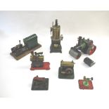 MODEL STEAM ENGINES including a Mamod Road Roller and small Model Engine, a vertical steam engine
