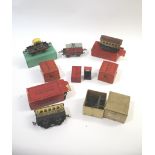 HORNBY 0 GAUGE a variety of boxed items including Pullman Coach (2), Watchmans Hut, No 50 Low