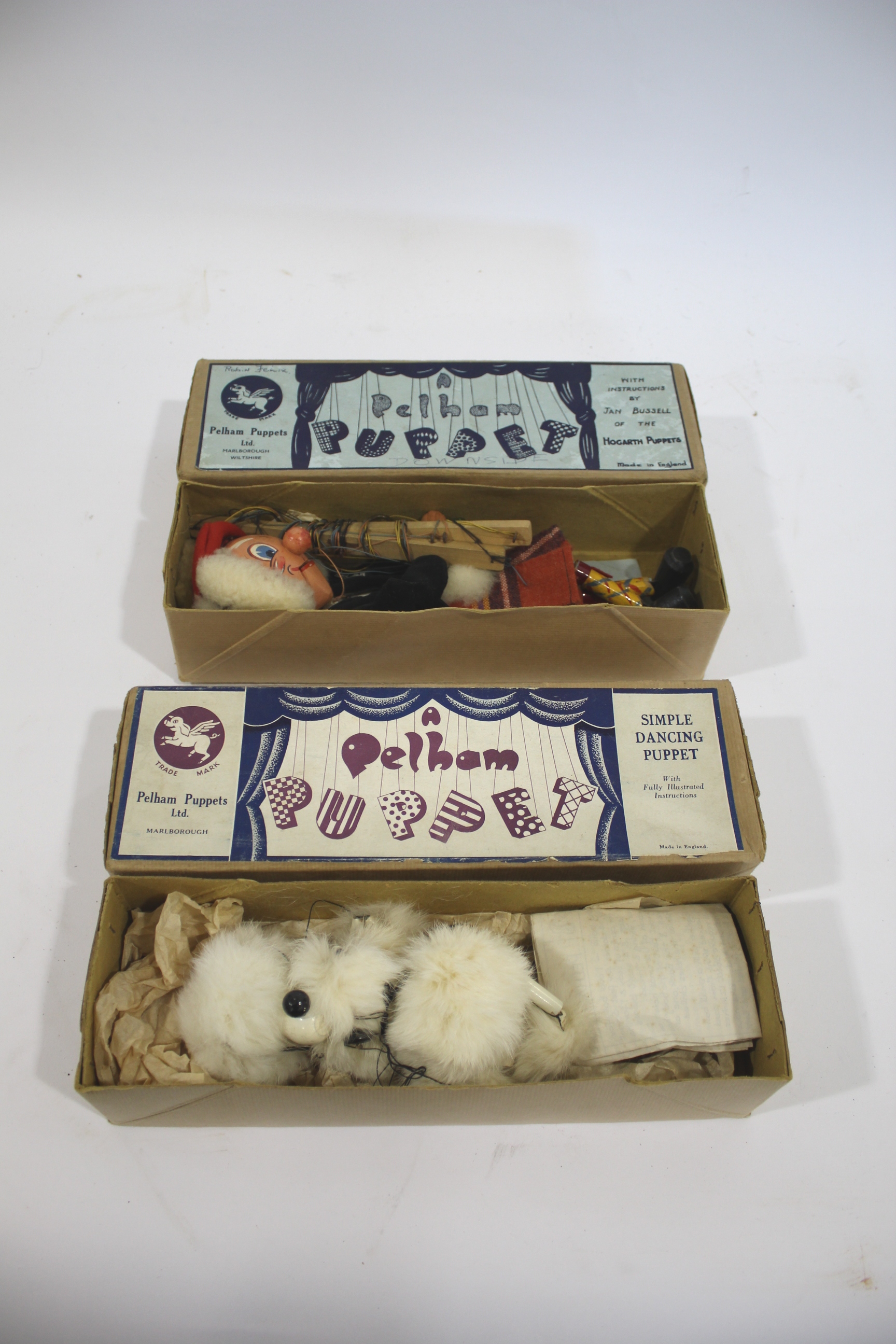 TWO BOXED PELHAM PUPPETS two early Pelham Puppets, including Macboozle and Poodle, both with their