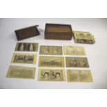 STEREOVIEWER & CARDS - AUSTRALIAN INTEREST a small stereoviewer in a mahogany box, also with a