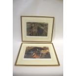 TERENCE CUNEO - TWO SIGNED RAILWAY PRINTS two limited edition prints, Clapham Junction and Clear