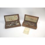 TWO EARLY PAINT BOXES including a mahogany cased paint box by Reeves & Sons, London, with part of