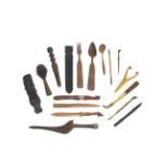 COLLECTION OF TREEN an interesting collection of treen including two carved Nutcrackers in the