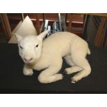 TAXIDERMY LAMB & BADGER a stuffed Lamb, also with a Badger on a tree branch and mounted on a