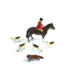 BESWICK HUNTING SET including a Beswick Huntsman on a Brown Horse, Model No 1501 and issued from