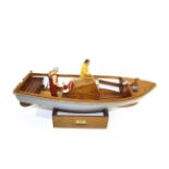MODEL FISHING BOAT - REMOTE CONTROL a model fishing boat with fibreglass hull and wooden deck,