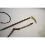 BRIGG RIDING CROP & SWAINE & ADENEYSILVER MOUNTED WHIP/WHISTLE a Brigg riding crop with a malacca