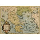 Ortelius, Abraham. Graeciae universae secundum hodiernum, situm, neoterica descriptio, hand-coloured