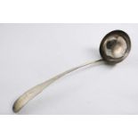 A GEORGE III IRISH FIDDLE PATTERN SOUP LADLE crested and initialled "D", by Samuel Neville, Dublin