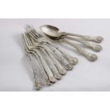 A SET OF SIX VICTORIAN QUEEN'S PATTERN DESSERT FORKS by John James Whiting, London 1851, another