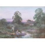 •HENRY JOHN SYLVESTER STANNARD (1870-1951) THE COUNTRY PUNT; RIBBONS FOR SALE A pair, both signed,