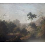 FOLLOWER OF CORNELIS DE WAEL (1592-1667) FIGURES IN A WOODED ITALIANATE LANDSCAPE Oil on canvas 62.5