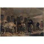 AFTER JOHN FREDERICK HERRING (1795-1865) FORES'S STABLE SCENES: THE HUNTING STUD, pl.2 Aquatint with