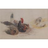 FOLLOWER OF JOHN FREDERICK HERRING Senr (1795-1865) CHICKENS AND DUCKS Watercolour and pencil, a