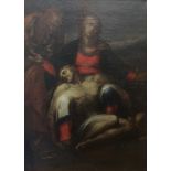 FOLLOWER OF ANNIBALE CARRACCI (1560-1609) LAMENTATION Oil on canvas 42 x 31cm. ++ Lined; much