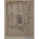 JOHN FREDERICK LEWIS, RA (1804-1876) A MARKET SQUARE IN MADRID Inscribed Madrid, pencil with touches