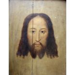 MANNER OF GERARD DAVID (1460-1523) HEAD OF CHRIST Oil on panel 51 x 39cm. * The subject derives from