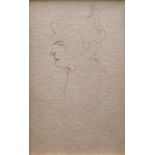 HENRI DE TOULOUSE-LAUTREC (1864-1901) FEMME DE PROFIL Pen and ink Sight 16 x 9.5cm. * A study from