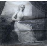 FRENCH SCHOOL, LATE 18th CENTURY PORTRAIT OF A LADY SEATED AT A TABLE Graphite 28 x 29cm.; with a