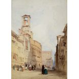WILLIAM CALLOW, RWS (1812-1908) PERUGIA Signed, watercolour and pencil 25 x 17.5cm. * On his first