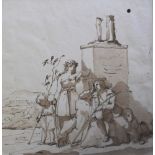 A FOLIO OF FIVE `OLD MASTER` DRAWINGS Comprising works in various styles, including a portrait on