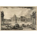 GIOVANNI BATTISTA PIRANESI (1720-1778) VEDUTA DELLA GRAN PIAZZA E BASILICA DI S. PIETRO (Hind 102)