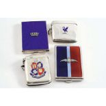 AN ART DECO SILVER & ENAMELLED BOOK MATCH HOLDER with Royal Naval coronet, by W. Neale Ltd.,