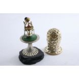 A LATE 20TH CENTURY LIMITED EDITION PARCELGILT EASTER MUSHROOM with a textured pull-off cap, a