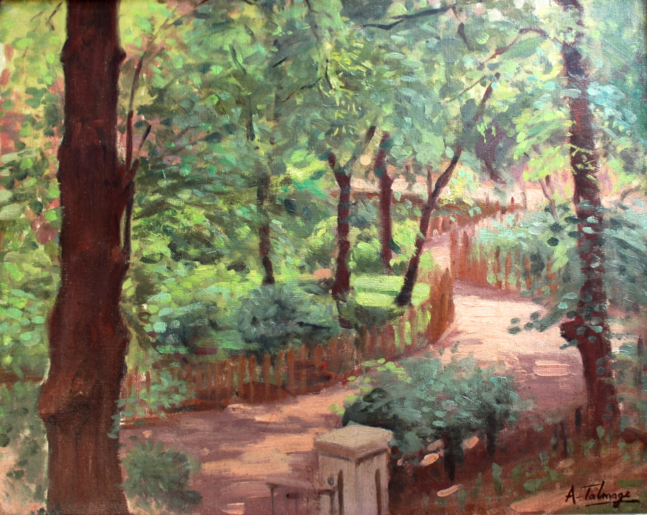 ALGERNON TALMAGE, RA (1871-1939) A GARDEN PATH (SKETCH) Bears a signature, oil on canvas 39.5 x 49.