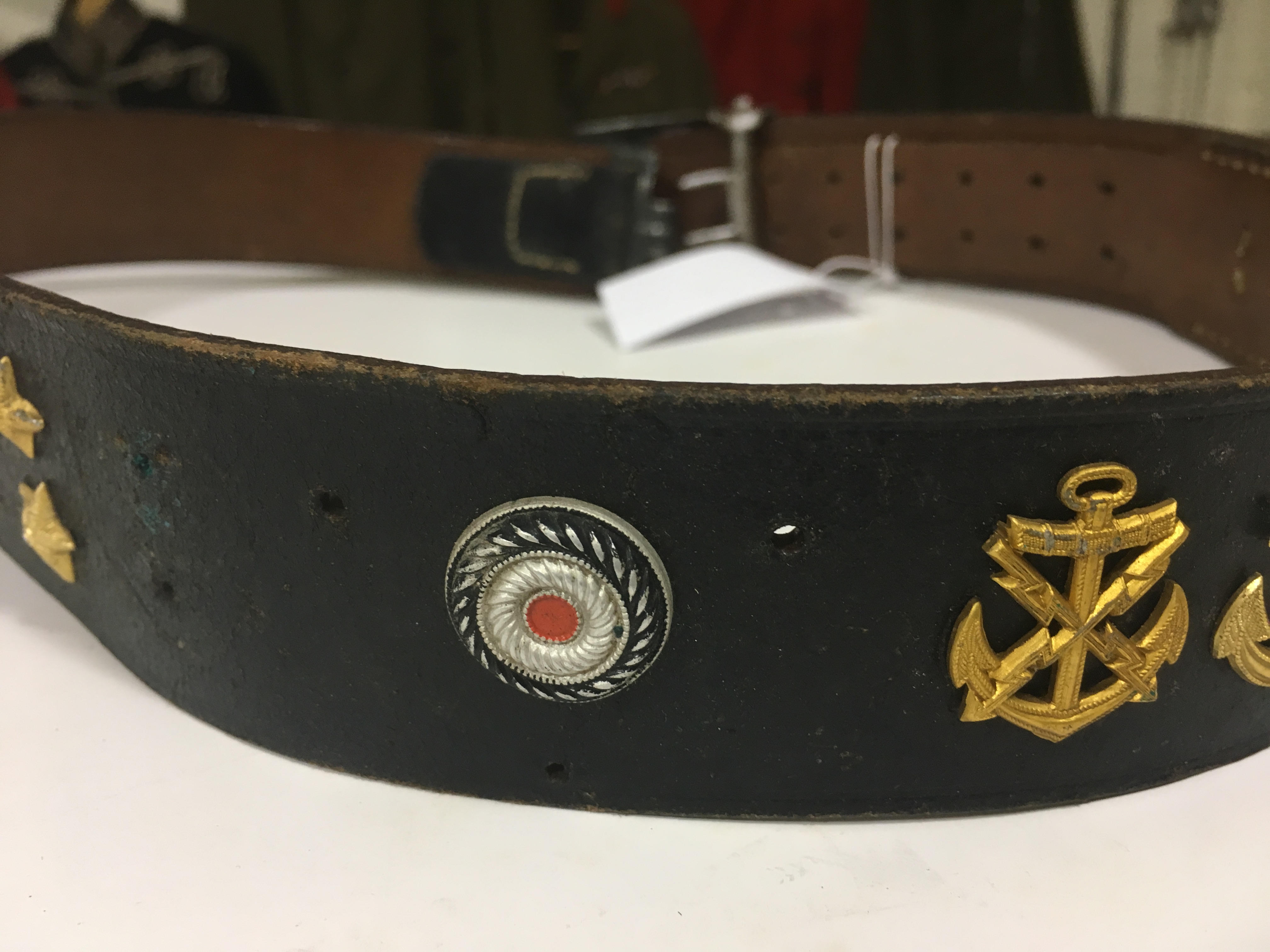 A GERMAN W W 11 PERIOD BELT. Complete with its SS insignia silver washed buckle, and original - Image 6 of 8