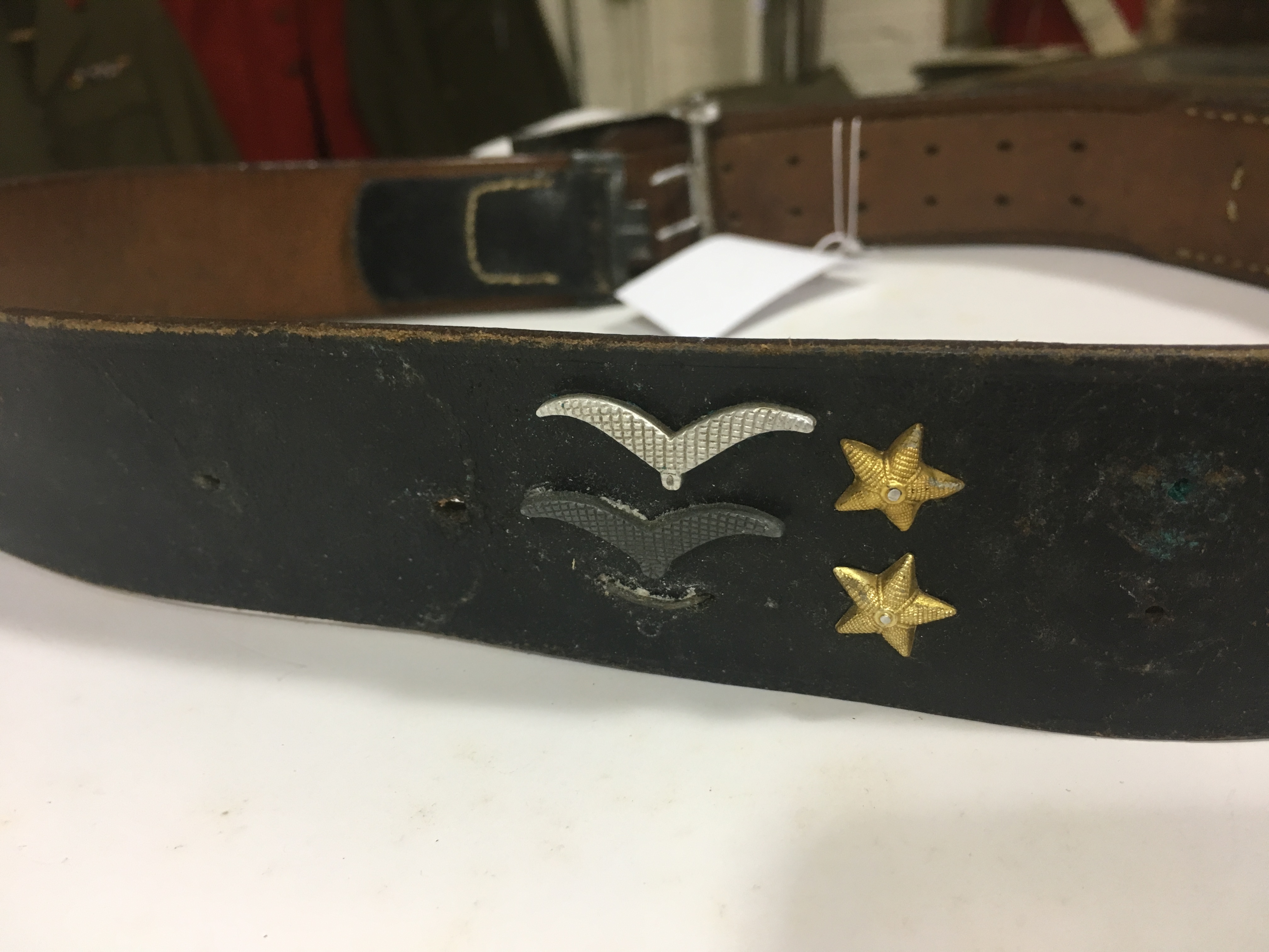 A GERMAN W W 11 PERIOD BELT. Complete with its SS insignia silver washed buckle, and original - Image 5 of 8