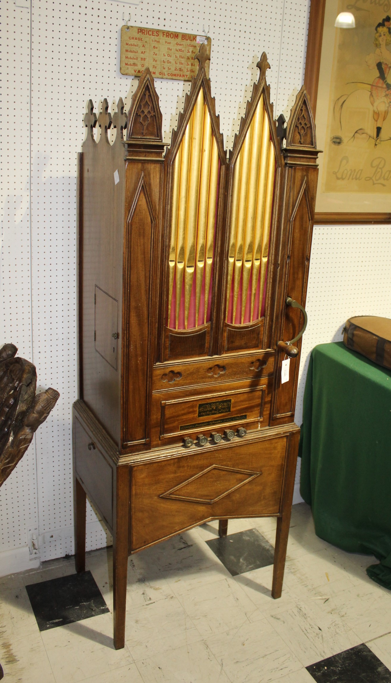ASTOR & LUCAS 19THC ENGLISH BARREL ORGAN an early 19thc Gothic style barrel organ with decorative - Image 2 of 15