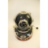 REPLICA DEEP SEA DIVING HELMET - FITTED LIGHT a replica of a Mark V Navy Diving Helmet, mounted on a
