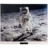 BUZZ ALDRIN - SIGNED MOON LANDING PHOTOGRAPH a photograph of the Apollo 11 Mission in 1969, signed