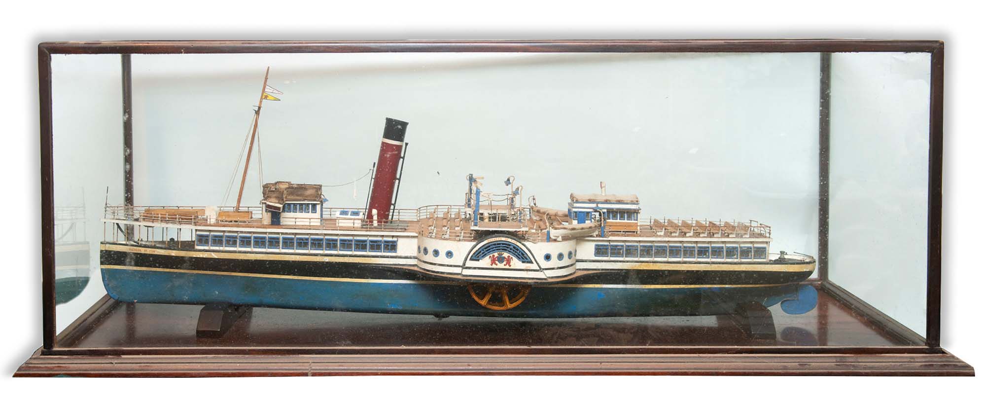 LARGE CASED MODEL PADDLE STEAMER - DUCHESS OF FIFE a large wooden scratch built model of the Duchess