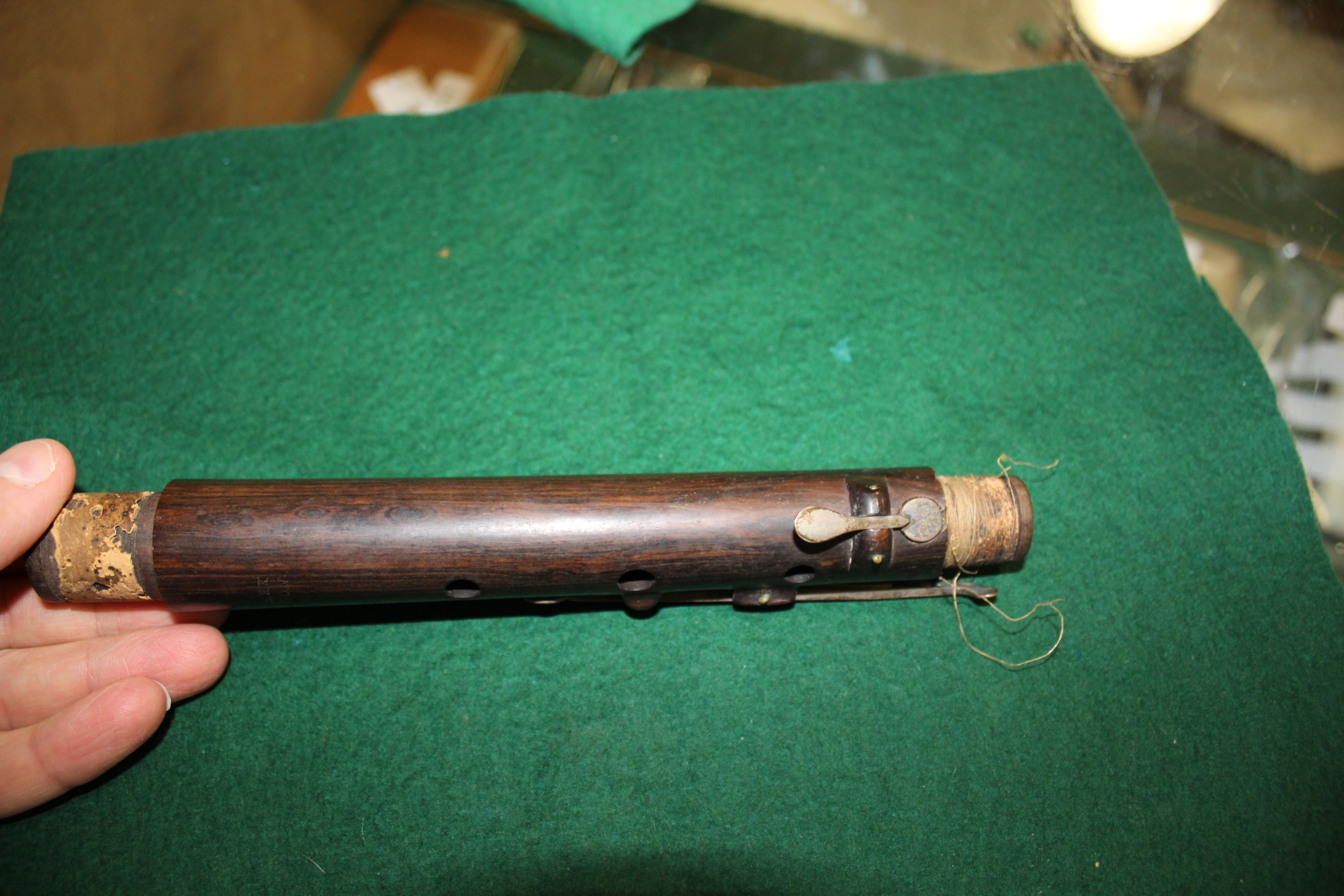 CASED 19THC FLUTE - W BARK, LONDON a 19thc rosewood flute, in four sections and with ivory joins. - Image 9 of 16