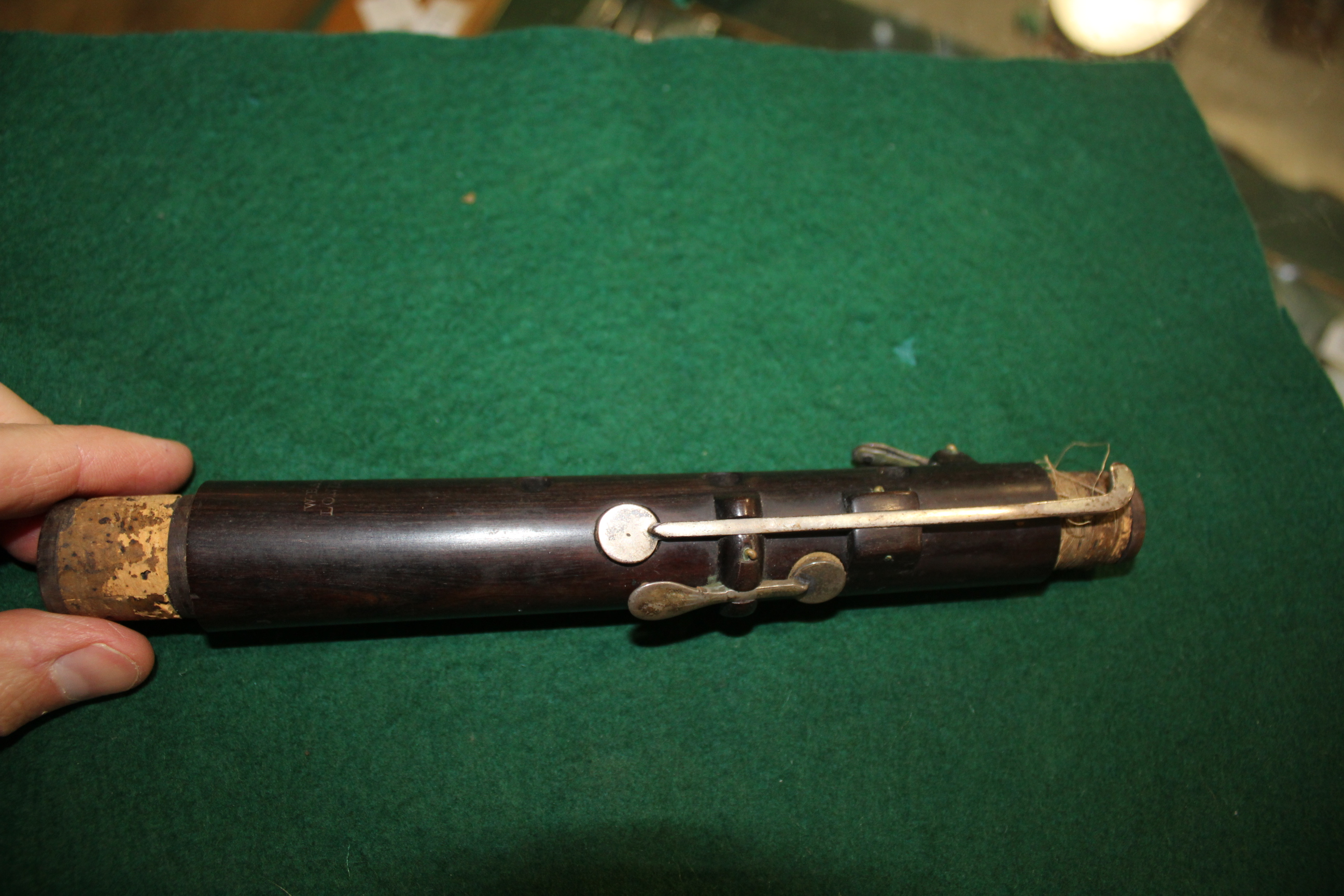 CASED 19THC FLUTE - W BARK, LONDON a 19thc rosewood flute, in four sections and with ivory joins. - Image 8 of 16