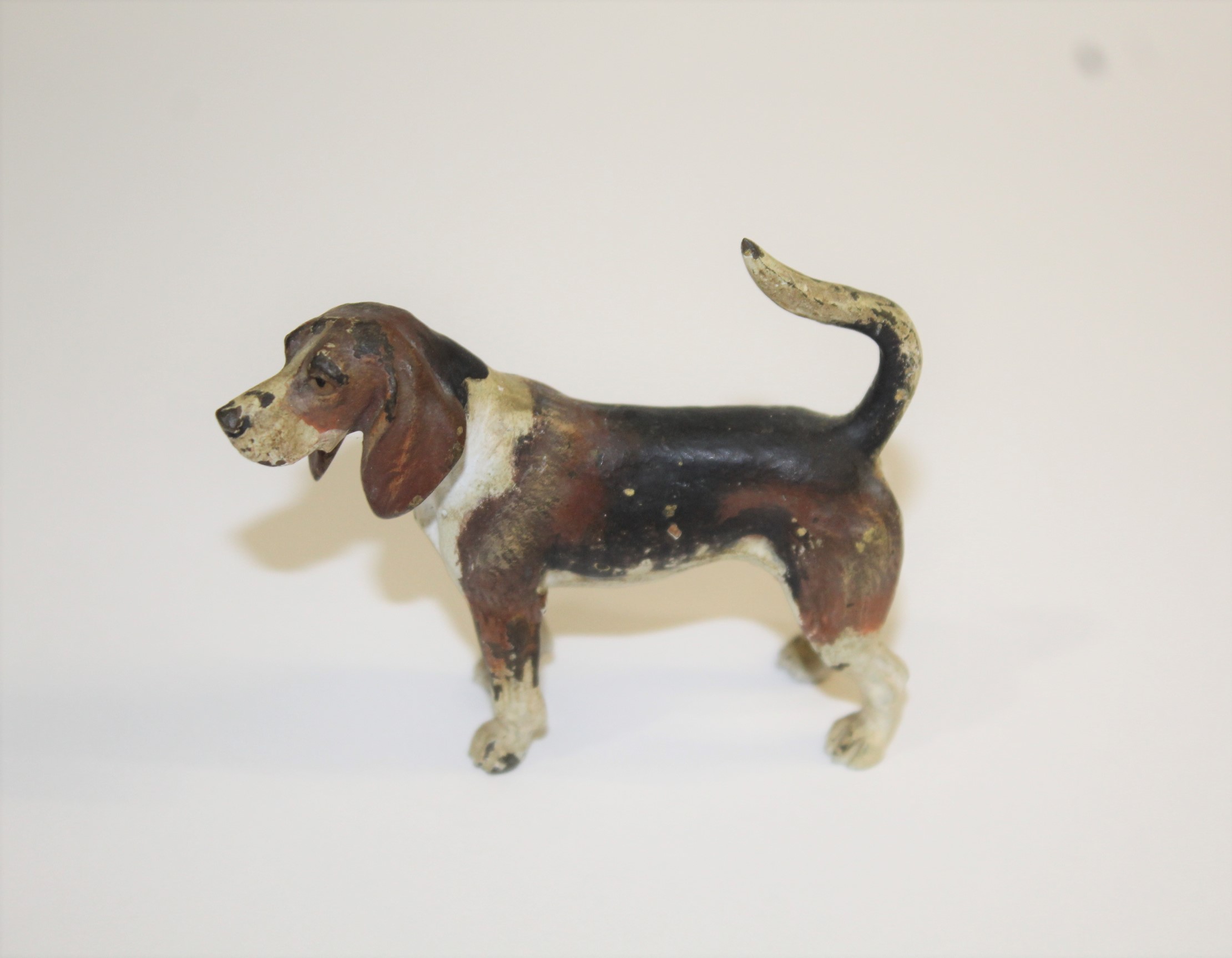 COLD PAINTED BRONZE HOUND a cold painted bronze model of a Hound, also with 2 other metal painted - Image 2 of 9