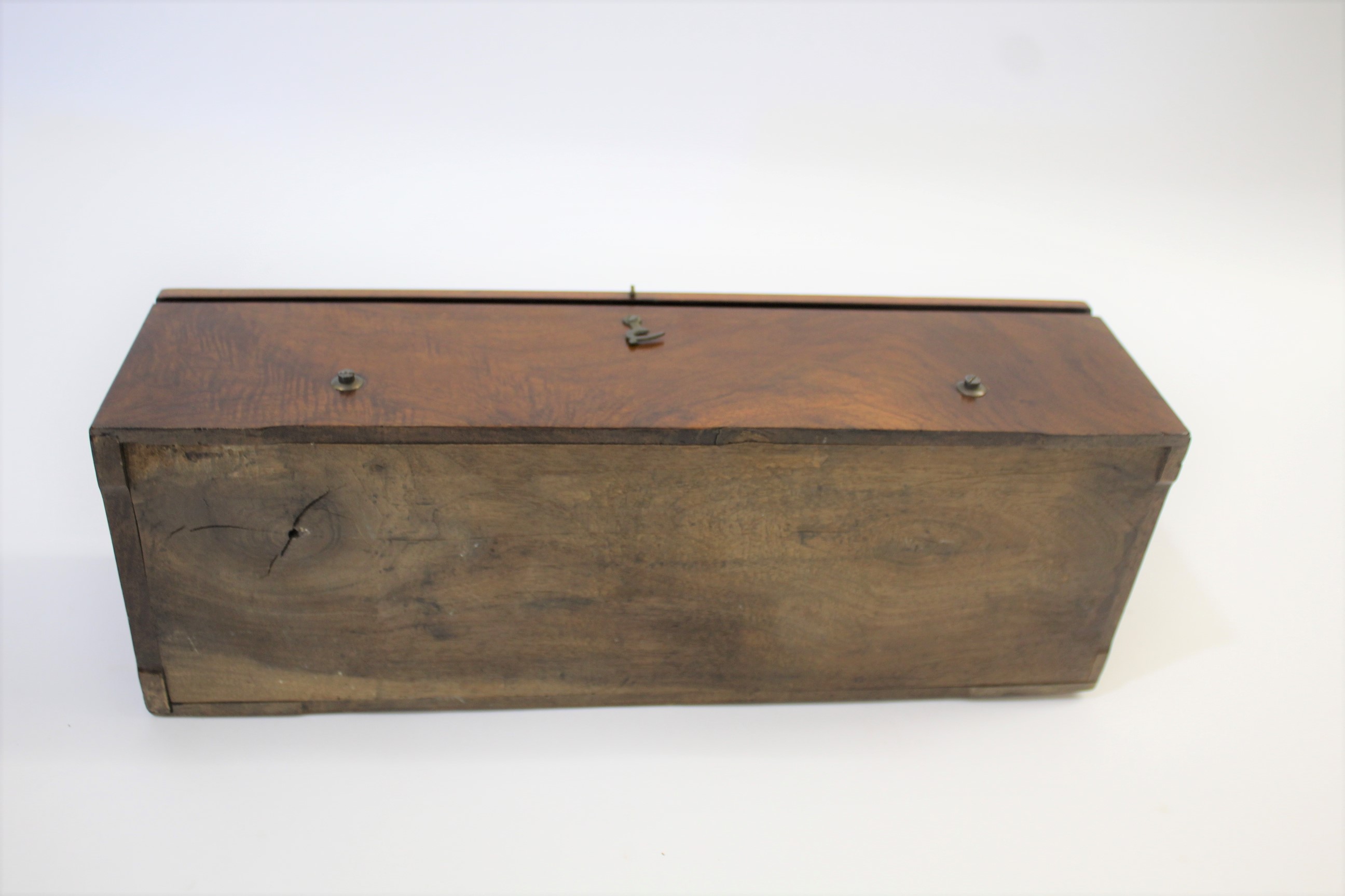 19THC MUSICAL BOX - 6 AIRS a musical box with a fold down flap on one side, to reveal 3 brass levers - Image 9 of 9