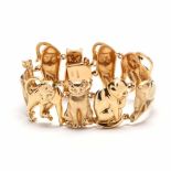 14KT Gold Feline Motif Bracelet, Ardian