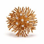 18KT Gold and Diamond "Anemone" Clip Brooch, Tiffany & Co.