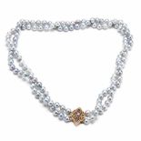 14KT Gold , Pearl, Sapphire, and Diamond Necklace