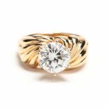 Unmounted Round Brilliant Cut Diamond with 14KT Gold Mount