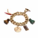 18KT/14KT Gold Multi Charm Link Bracelet