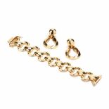 14KT Gold Bracelet and Earrings, Italy